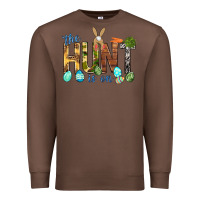 Chestnut The hunt is on with eggs Easter Day Premium Sweatshirt - HowdyJamesFarm