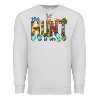 Dove Grey The hunt is on with eggs Easter Day Premium Sweatshirt - HowdyJamesFarm
