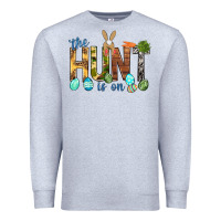 Heather Grey The hunt is on with eggs Easter Day Premium Sweatshirt - HowdyJamesFarm