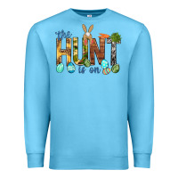 Ocean Blue The hunt is on with eggs Easter Day Premium Sweatshirt - HowdyJamesFarm