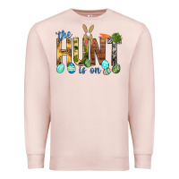 Pale Pink The hunt is on with eggs Easter Day Premium Sweatshirt - HowdyJamesFarm