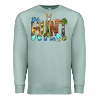 Seafoam The hunt is on with eggs Easter Day Premium Sweatshirt - HowdyJamesFarm