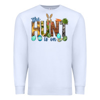 White The hunt is on with eggs Easter Day Premium Sweatshirt - HowdyJamesFarm