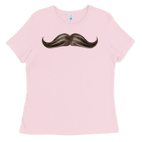 Bubblegum Pink brown moustache fa element Ladies Tee - FaDigitalArtStudio