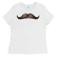 White brown moustache fa element Ladies Tee - FaDigitalArtStudio