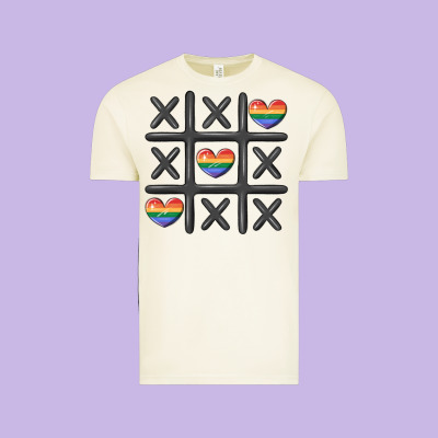 Pride Tic Tac Toe Vintage Tee Designed By Maliassmallbusiness