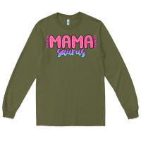 Army Green mama saurus Long Sleeve Tee - MaliasSmallBusiness