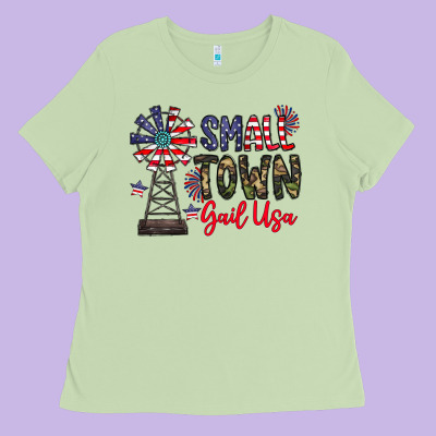 Small Town Gail Usa Ladies Tee Designed By Cowhidedigitalart