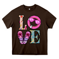 Chocolate Brown love summer Heavy Core Tee - CowhideDigitalArt