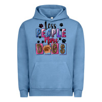 Pigment Pebble Blue Less people more dogs Mother's Day Urban Hoodie - FaDigitalArtStudio