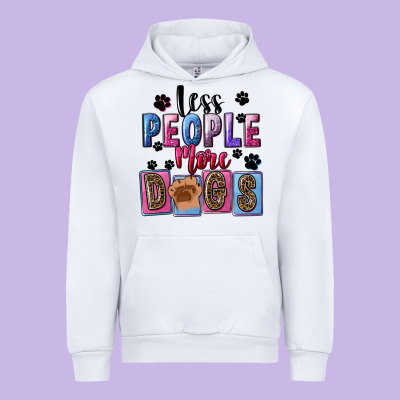 Less People More Dogs Mother's Day Urban Hoodie Designed By Fadigitalartstudio