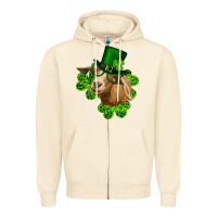 Sandshell st. patrick's day goat clovers and leprechaun hat Zipper Hoodie - RanaPortraitStore