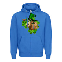 True Royal st. patrick's day goat clovers and leprechaun hat Zipper Hoodie - RanaPortraitStore