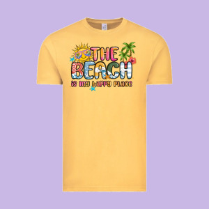 The Beach Is My Happy Place Vintage Tee Designed By Maliassmallbusiness