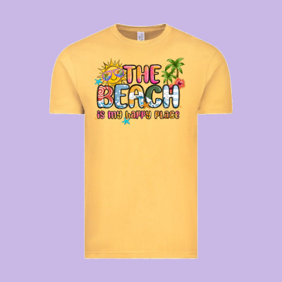 The Beach Is My Happy Place Vintage Tee Designed By Maliassmallbusiness