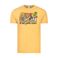 Vintage Mustard the beach is my happy place Vintage Tee - MaliasSmallBusiness