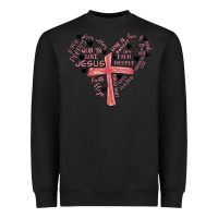 Black retro christian valentine Heavyweight Sweatshirt - MaliasSmallBusiness