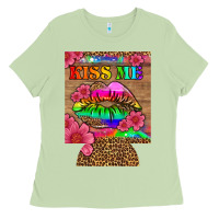 Matcha lgbtq kiss me  can cooler Ladies Tee - HRA Design Shop