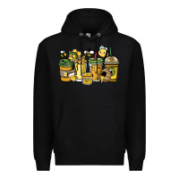 Black Honey bee coffee cups Premium Hoodie - HowdyJamesFarm