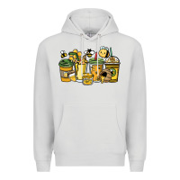 Dove Grey Honey bee coffee cups Premium Hoodie - HowdyJamesFarm
