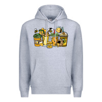 Heather Grey Honey bee coffee cups Premium Hoodie - HowdyJamesFarm