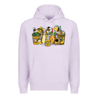 Lilac Honey bee coffee cups Premium Hoodie - HowdyJamesFarm