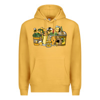 Mustard Honey bee coffee cups Premium Hoodie - HowdyJamesFarm