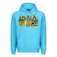 Ocean Blue Honey bee coffee cups Premium Hoodie - HowdyJamesFarm
