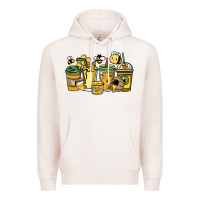 Pale Pink Honey bee coffee cups Premium Hoodie - HowdyJamesFarm