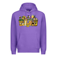 Purple Honey bee coffee cups Premium Hoodie - HowdyJamesFarm