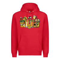 Red Honey bee coffee cups Premium Hoodie - HowdyJamesFarm