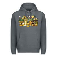 Rock Honey bee coffee cups Premium Hoodie - HowdyJamesFarm