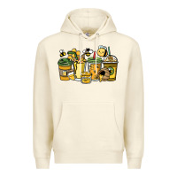 Sandshell Honey bee coffee cups Premium Hoodie - HowdyJamesFarm