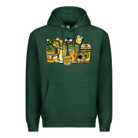 Sports Green Honey bee coffee cups Premium Hoodie - HowdyJamesFarm