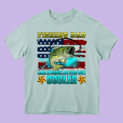Fishing Dad Like A Regular Dad But Cooler Heavy Core Tee Designed By Hra Design Shop