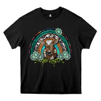 Black turquoise gemstones brown baby cow  rainbow Heavy Core Tee - BarkalooDesign
