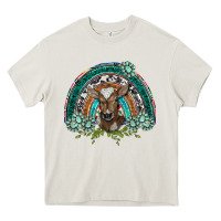 Cream turquoise gemstones brown baby cow  rainbow Heavy Core Tee - BarkalooDesign