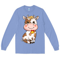Colony Blue cartoon cow Long Sleeve Tee - NancyCooperArtShop