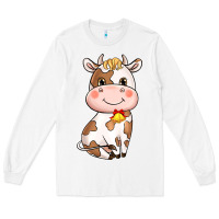 White cartoon cow Long Sleeve Tee - NancyCooperArtShop