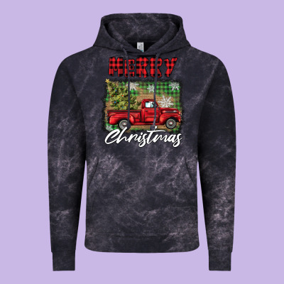 Merry Christmas Truck Vintage Hoodie Designed By Barkaloodesign