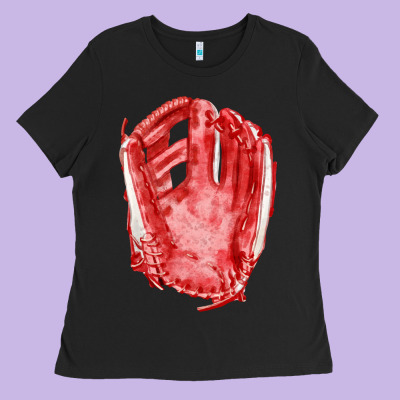 Catchers Mitt Fa Element Ladies Tee Designed By Fadigitalartstudio