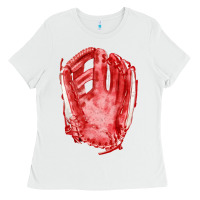 White Catchers Mitt Fa Element Ladies Tee - FaDigitalArtStudio