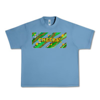 Pebble Blue leopar and cowhide with cheers Urban Heavy Tee - AdoDesignShop