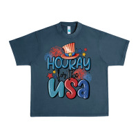 Midnight Navy hooray for the usa Urban Heavy Tee - MaliasSmallBusiness