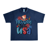 Navy hooray for the usa Urban Heavy Tee - MaliasSmallBusiness