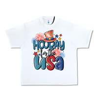 White hooray for the usa Urban Heavy Tee - MaliasSmallBusiness