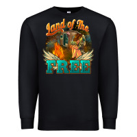 Black Land of the free 4th of july Premium Sweatshirt - HowdyJamesFarm