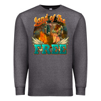 Charcoal Heather Land of the free 4th of july Premium Sweatshirt - HowdyJamesFarm