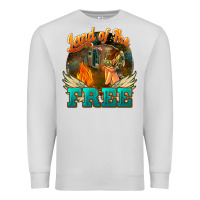 Dove Grey Land of the free 4th of july Premium Sweatshirt - HowdyJamesFarm