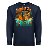 Navy Land of the free 4th of july Premium Sweatshirt - HowdyJamesFarm
